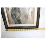 Vintage Framed Landscape Print with Signature