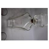 Vintage Glass Decanter Set with 4 Shot Glasses