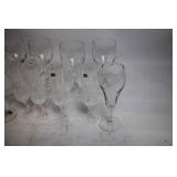Mixed Set of 9 Wine and Champagne Glasses with Wicker Basket