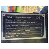 GYWI Hydraulic Side Shift Fork for Skid Steer Loader - Fork Length 5