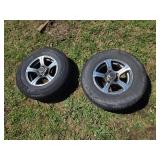 Pair of Used ST205/75R14 Tires with Alloy Rims