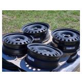 Lot of 4 Black Steel Car Rims 17x6.5 with 5-120 Bolt Pattern