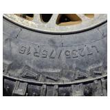 Lot of 4 Federal Couragia LT235/75R15 Off-Road Tires with Like New Tread on Jeep Rims