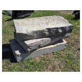 Set of 3 Large Natural Stone Slabs Approx 36x18x6 - heavy