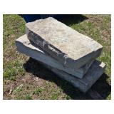 Set of 3 Large Natural Stone Slabs Approx 36x18x6 - heavy