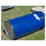 Lot of 5 Empty Blue Barrels - 37" Tall, Base is 20 1/4" - Contained Organic Coconut Cream