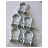 Lot of 5 WLL 6.5T 7/8 Alloy Steel Shackles