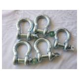 Lot of 5 WLL 4 3/4T, 3/4" Shackles