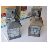 Pair of Exterior Wall Lanterns with Frosted Glass