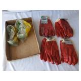 Set of 4 PVC Jersey Lined Gloves with 2 Pair of Goggles