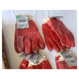 Set of 4 PVC Jersey Lined Gloves with 2 Pair of Goggles