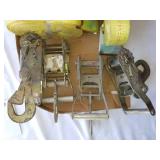 Lot of Heavy Duty Ratchet Tie Down Straps with Ratches