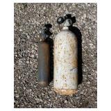 Lot of 2 Used Compressed Gas Cylinders with Valves