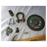 Mixed Lot of Hand Tools and Hardware Items - Hammer, Clevis, Clamp and More