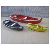 (FS) 3 Vintage Wood Model Row Boats...