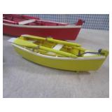 (FS) 3 Vintage Wood Model Row Boats...