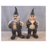 (CNTR) 2pc Biker Gnomes Couple Figu...
