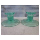 (FS) Pair of Vintage Green Uranium ...