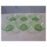 (FS) Set of 6 Vintage Etched Green ...