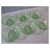(FS) Set of 6 Vintage Etched Green ...