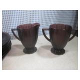 (A-3) Vintage Amethyst Glass Dishes...