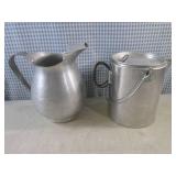 (CS) Vintage Aluminum Pitcher and C...