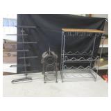 (G-1) 3 Metal Wine Bottle Racks/Hol...