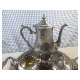 (BS) Silverplated Tray, Coffee Pot,...