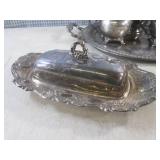 (BS) Silverplated Tray, Coffee Pot,...