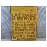 (EC1) Metal Chicken Coop Rules Sign...