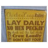 (EC1) Metal Chicken Coop Rules Sign...