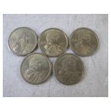 (FS) 5 - 2000 P Sacagawea $1 Coins...