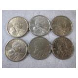 (FS) 6 - Assorted Sacagawea $1 Coin...