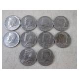 (CNTR) 10 Assorted Kennedy Half Dol...