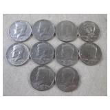 (CNTR) 10 Assorted Kennedy Half Dol...