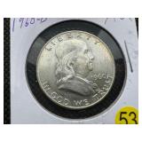 1960-D  Franklin Half Dollar - Marked AU When Purchased