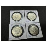 Four 40% Silver BU Kennedy Half Dollars