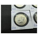 Four 40% Silver BU Kennedy Half Dollars