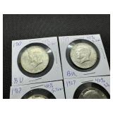 Four 40% Silver BU Kennedy Half Dollars