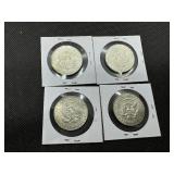 Four 40% Silver BU Kennedy Half Dollars