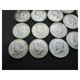Seventeen 40% Silver Kennedy Half Dollars