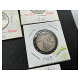 Fifteen Mixed Full Date Silver Standing Liberty Quarters