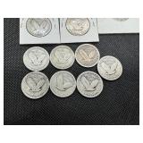 Fifteen Mixed Full Date Silver Standing Liberty Quarters