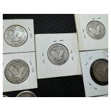 Fifteen Mixed Full Date Silver Standing Liberty Quarters