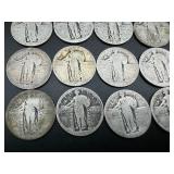 20 No Date Silver Standing Liberty Quarters (melt value approx. $6.00/coin)