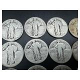 20 No Date Silver Standing Liberty Quarters (melt value approx. $6.00/coin)
