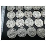 34 Silver Washington Quarters all 1940s
