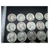 34 Silver Washington Quarters all 1940s