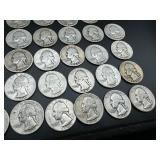 34 Silver Washington Quarters all 1940s