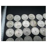 34 Silver Washington Quarters all 1940s